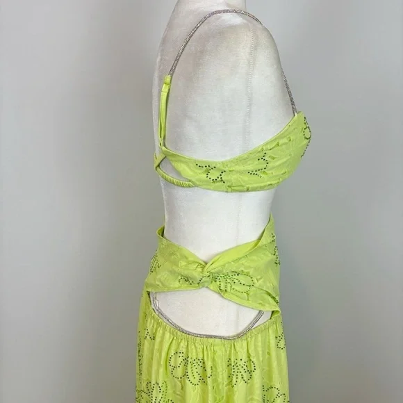 For Love and Lemons Anna Maxi Dress in Green Size M - Picture 4 of 16